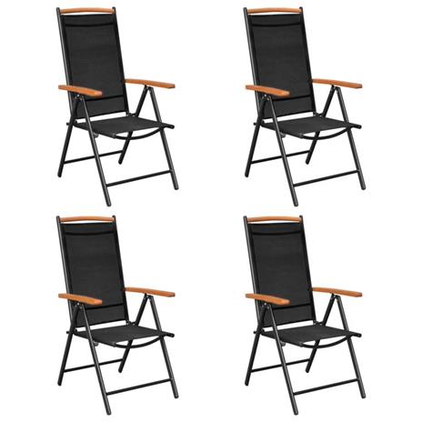 vidaXL Set Mobili da Pranzo per Giardino 5 pz in Alluminio Nero - 4