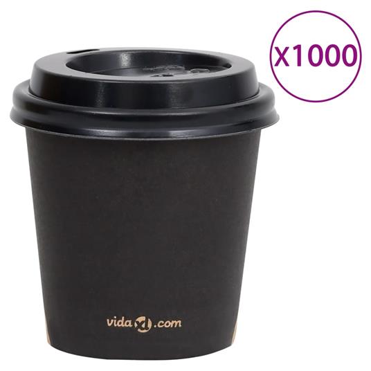 vidaXL Bicchieri di Carta da Caffè con Coperchio 120 ml 1000 pz Neri -  vidaXL - Idee regalo | IBS