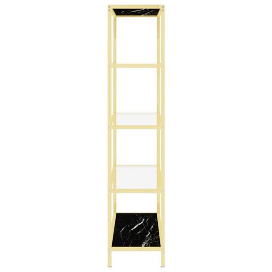 vidaXL Scaffale Oro e Marmo Nero in Vetro Temperato - vidaXL - Idee regalo  | IBS