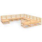 vidaXL Set Divani da Giardino 12 pz in Legno Massello di Pino