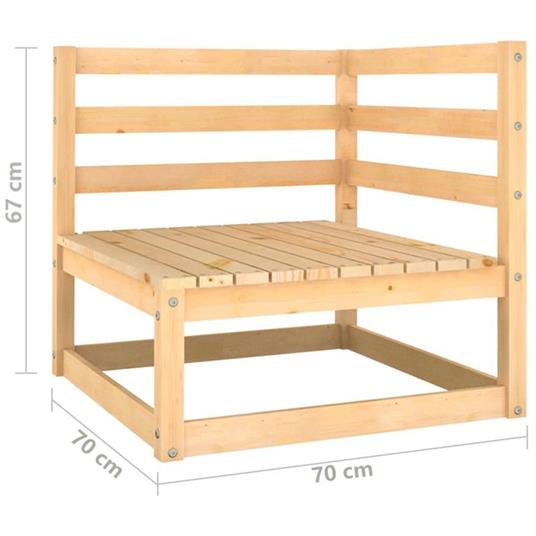 vidaXL Set Divani da Giardino 5 pz con Cuscini Legno Massello di Pino - 8