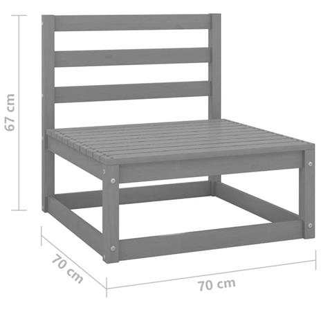 vidaXL Set Divani da Giardino 6 pz con Cuscini Legno Massello di Pino - 9