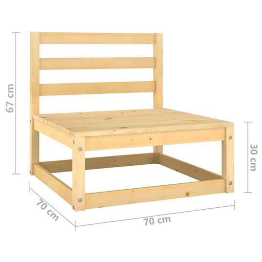 vidaXL Set Divani da Giardino 7 pz con Cuscini Legno Massello di Pino  - 17