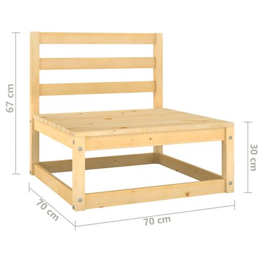 vidaXL Set Divani da Giardino 9 pz con Cuscini Legno Massello di Pino - 17