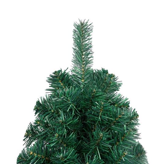 vidaXL Set Albero Natale Artificiale a Metà LED e Palline Verde 210cm - 7