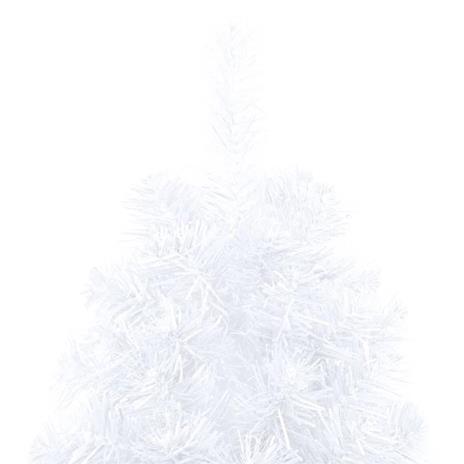 vidaXL Set Albero Natale Artificiale a Metà LED Palline Bianco 210cm - 8