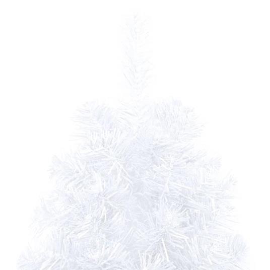 vidaXL Set Albero Natale Artificiale a Metà LED Palline Bianco 210cm - 8