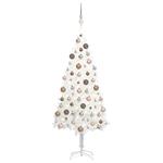 vidaXL Set Albero Natale Artificiale con LED e Palline Bianco 120 cm