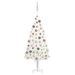 vidaXL Set Albero Natale Artificiale con LED e Palline Bianco 150 cm