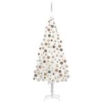 vidaXL Set Albero Natale Artificiale con LED e Palline Bianco 210 cm