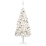 vidaXL Set Albero Natale Artificiale con LED e Palline Bianco 240 cm