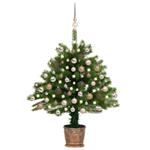 vidaXL Set Albero di Natale Artificiale con LED e Palline Verde 65 cm