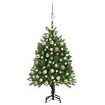 vidaXL Set Albero di Natale Artificiale con LED e Palline Verde 120 cm