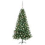 vidaXL Set Albero Natale Artificiale con LED e Palline Verde 180 cm