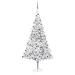 vidaXL Set Albero Natale Artificiale LED e Palline Argento 210cm PET