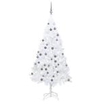 vidaXL Set Albero Natale Artificiale con LED Palline Bianco 120cm PVC