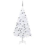 vidaXL Set Albero Natale Artificiale LED e Palline Bianco 180cm PVC