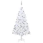 vidaXL Set Albero Natale Artificiale LED e Palline Bianco 210 cm PVC