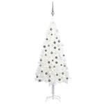 vidaXL Set Albero Natale Artificiale con LED e Palline Bianco 120 cm