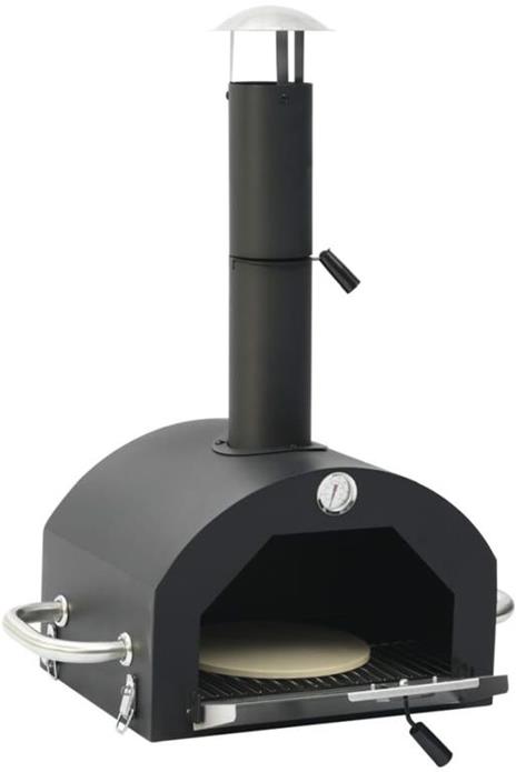 vidaXL Forno per Pizza e Barbecue 3-in-1 Nero - 9