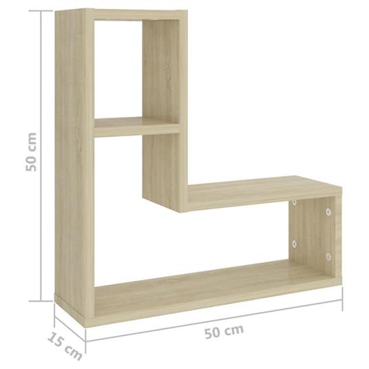 vidaXL Mensole a Cubo da Parete 3 pz Rovere Sonoma