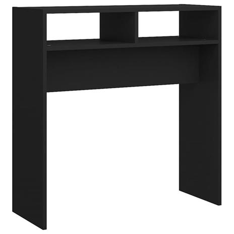 vidaXL Tavolino Consolle Nero 78x30x80 cm in Legno Multistrato - 2