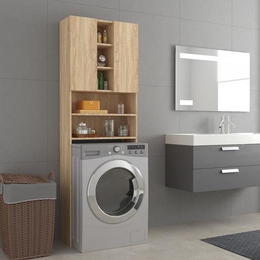 vidaXL Mobile per Lavatrice Rovere Sonoma 64x25,5x190 cm - vidaXL - Idee  regalo