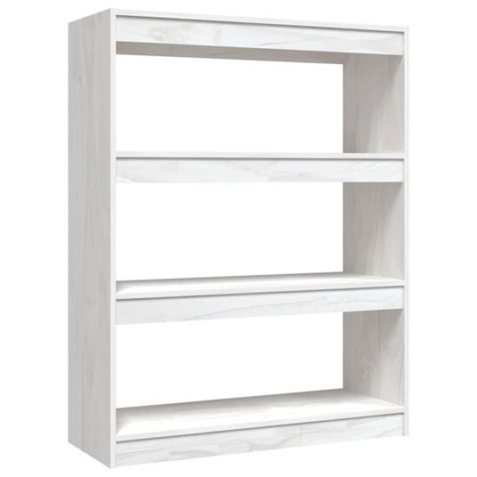 vidaXL Libreria/Divisorio Bianco 100x30x103 cm in Massello di Pino - 3