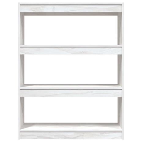 vidaXL Libreria/Divisorio Bianco 100x30x103 cm in Massello di Pino - 4