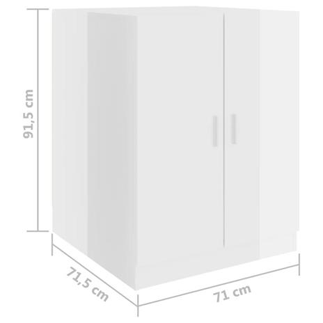 vidaXL Mobile per Lavatrice Bianco Lucido 71x71,5x91,5 cm - 5