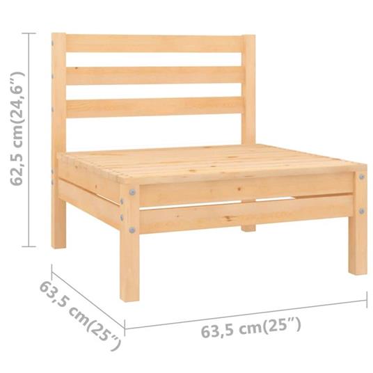 vidaXL Set Divani da Giardino 4 pz in Legno Massello di Pino - 3