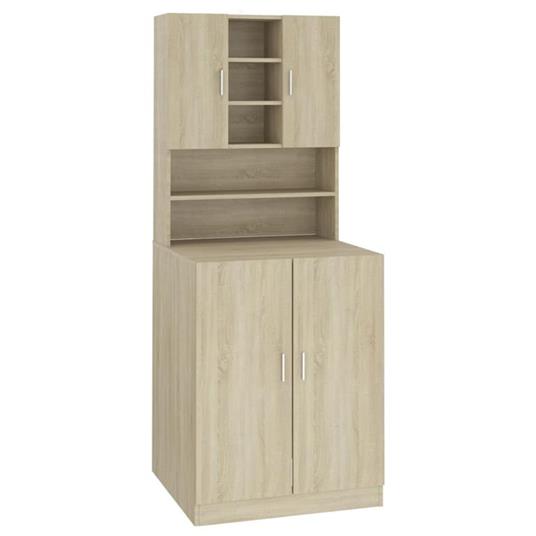 vidaXL Mobile Microonde Bianco Rovere 60x39,6x123cm Legno Multistrato -  vidaXL - Idee regalo