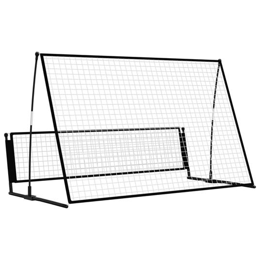 vidaXL Porta da Calcio a Rimbalzo 2 in 1 202x104x120 cm in Acciaio - 5