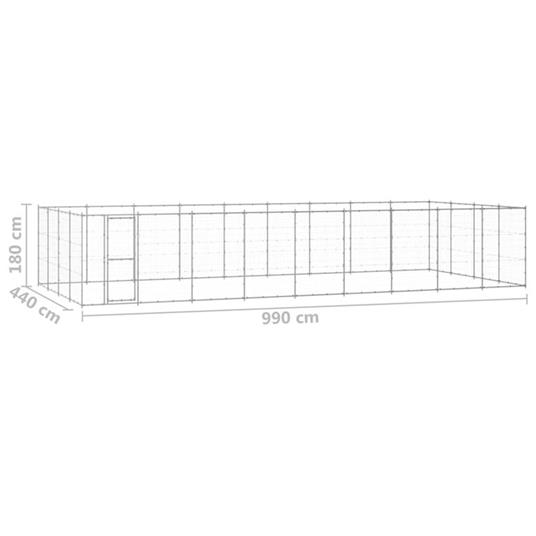 vidaXL Gabbia per Cani da Esterno in Acciaio Zincato 43,56m² - 3