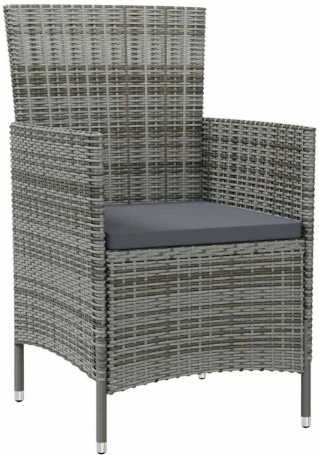 vidaXL Sedie da Giardino 2 pz con Cuscini in Polyrattan Grigio - 2