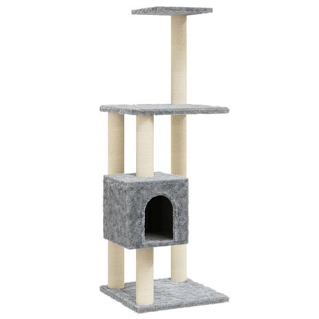 vidaXL Albero per Gatti con Tiragraffi in Sisal Grigio Chiaro 104 cm - 2