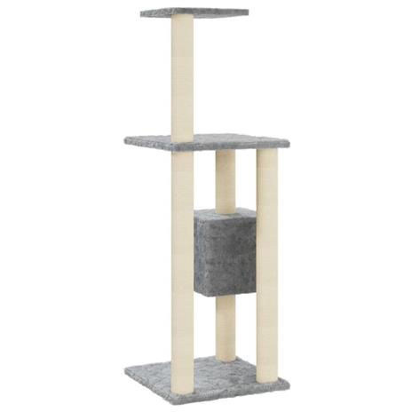 vidaXL Albero per Gatti con Tiragraffi in Sisal Grigio Chiaro 104 cm - 3