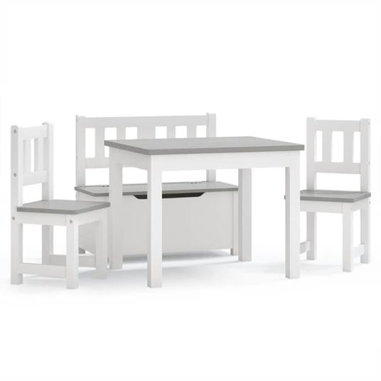 vidaXL Set Tavolo e Sedie per Bambini 4 Pezzi Bianco e Grigio in MDF -  vidaXL - Idee regalo