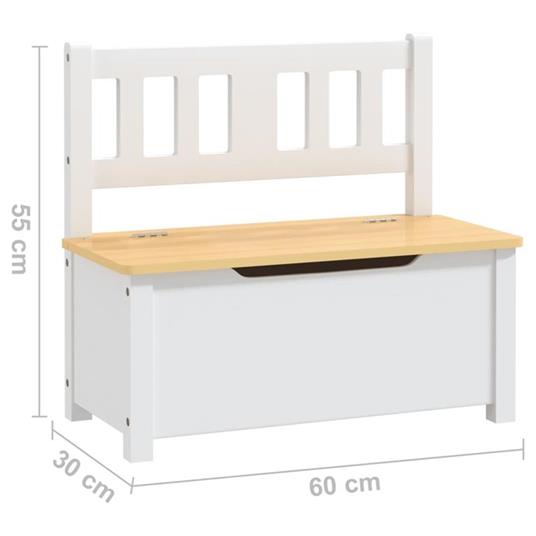 vidaXL Set Tavolo e Sedie per Bambini 3 Pezzi Bianco e Beige in MDF