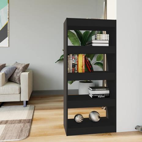 vidaXL Libreria/Divisorio Nero 60x30x135 cm in Legno Multistrato