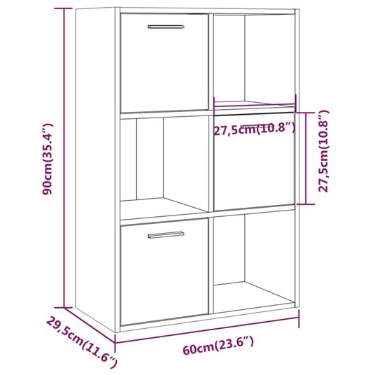 vidaXL Mobile Contenitore in Rovere Marrone 60x29,5x90 cm