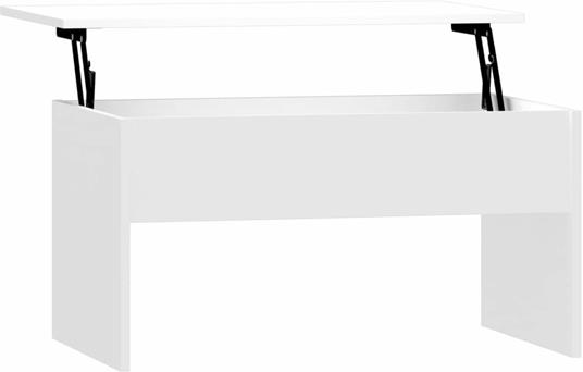 vidaXL Tavolino Bianco Lucido 80x50,5x41,5 cm in Legno Multistrato - vidaXL  - Idee regalo | IBS