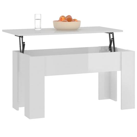 vidaXL Tavolino da Salotto Bianco Lucido 101x49x52 cm Legno Compensato -  vidaXL - Idee regalo | IBS