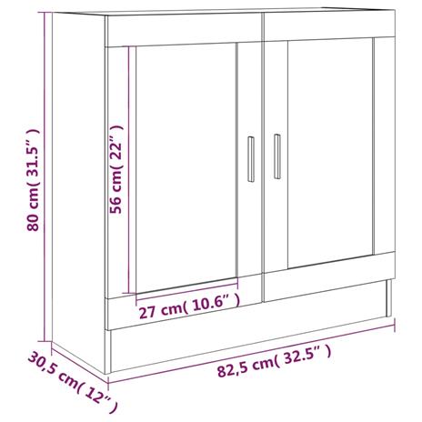 vidaXL Mobile Vetrina Rovere Marrone 82,5x30,5x80 cm Legno Multistrato - 7