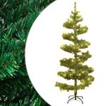 vidaXL Albero di Natale a Spirale con Base e LED Verde 180 cm PVC