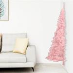 vidaXL Albero di Natale Artificiale a Metà con Supporto Rosa 240cm PVC