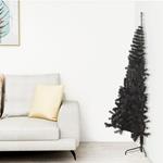 vidaXL Albero di Natale Artificiale a Metà con Base Nero 120 cm PVC