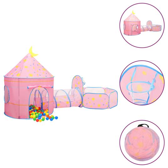 vidaXL Tenda da Gioco per Bambini Rosa con 250 Palline 301x120x128 cm -  vidaXL - Casette - Giocattoli