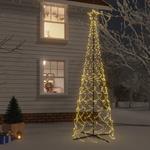 vidaXL Albero di Natale a Cono Bianco Caldo 500 LED 100x300 cm