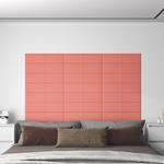 vidaXL Pannelli Murali 12 pz Rosa 60x15 cm Velluto 1,08 m²